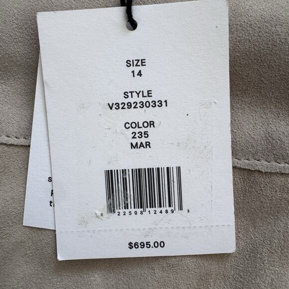 New VINCE 100% Lamb Leather Suede Womens Slit Skirt $695 Brand New Old Money 14 - Picture 4 of 8